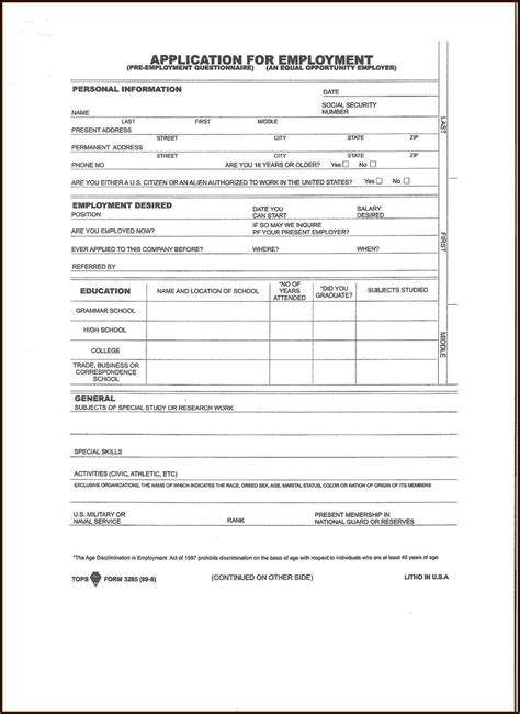 Printable Blank Job Application Form Form Resume Examples X42m4bgnvk