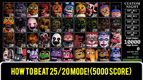 How To Easily Get 5000 Score 2520 Mode Fnaf Ucn Youtube