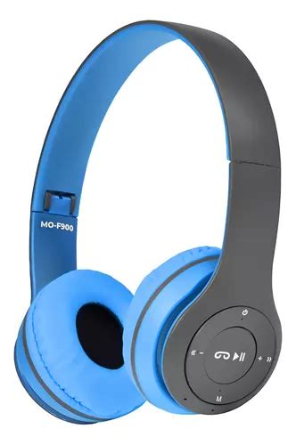 Fone De Ouvido Bluetooth 5 0 Mox Mo f900 Fm Slot De Memória Cor Azul