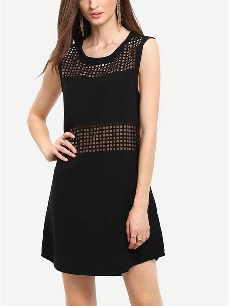 Black Sleeveless Hollow Dressfor Women Romwe