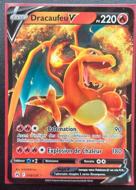 CARTE POKÉMON DRACAUFEU V 018 159 Ultra Rare EB12 5 Zenith Suprême