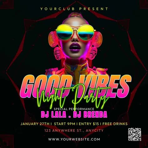 Good Vibes Night Party Template Postermywall