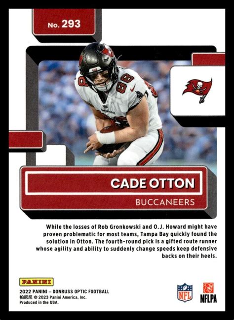 Cade Otton 2022 Donruss Optic Rated Rookie RC 293 Tampa Bay Buccaneers