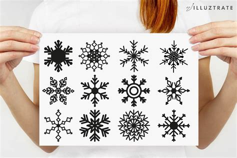 Christmas Snowflake Clipart Winter Graphic By Illuztrate · Creative Fabrica