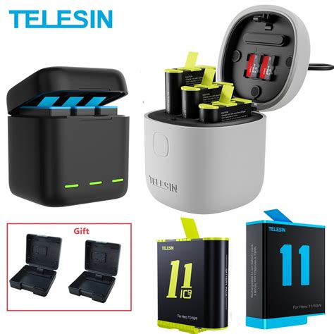 Telesin New Version Mah Battery Led Light Charging Box Tf Card