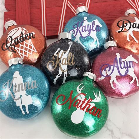 Personalized Glitter Ornaments - Etsy