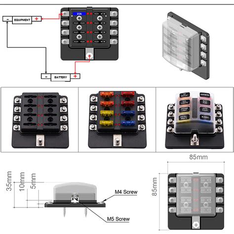 8 Way Blade Fuse Box Block Holder LED Indicator Auto Marine 12V 32V