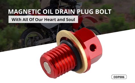 Amazon Nicecnc Red M X Magnetic Oil Drain Plug Bolt Dirt