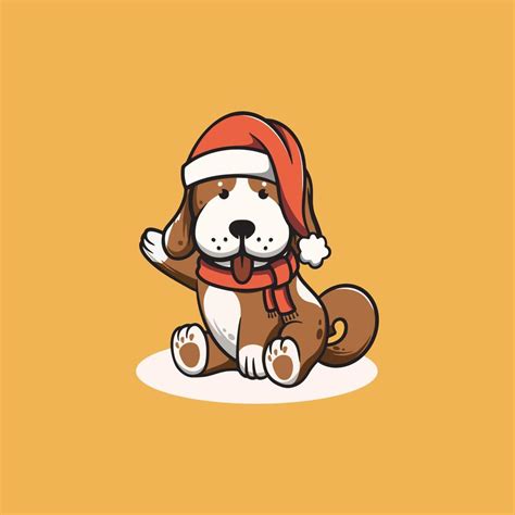 Cute Christmas Dog Cartoon Illustration 16029456 Vector Art At Vecteezy