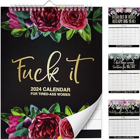 Calendar For Tired Ass Women Fu Ck It Calendar Wall Calendar