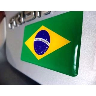 Adesivo Resinado Bandeira Brasil Carro Moto Capacete Unidade