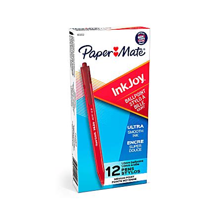 Paper Mate InkJoy 100 RT Pens Medium Point 1 0 Mm Translucent Red