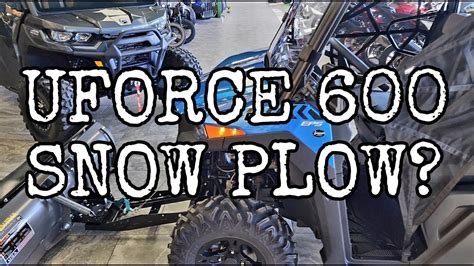 Snow Plow On A Cfmoto Uforce Open Trail By Kfi Any Good Youtube