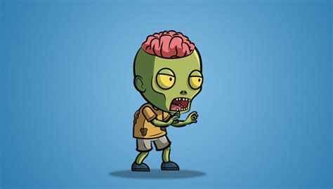 Artstation Exposed Brain Zombie 2d Character Sprite Game Assets