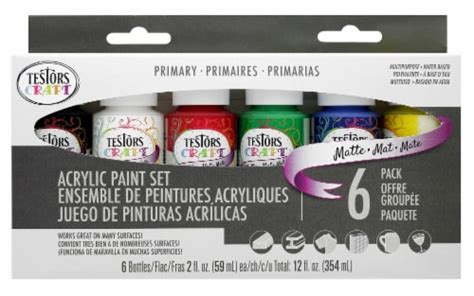 Testors Craft Acrylic Paint Set Pkg Primary Matte Count Ralphs