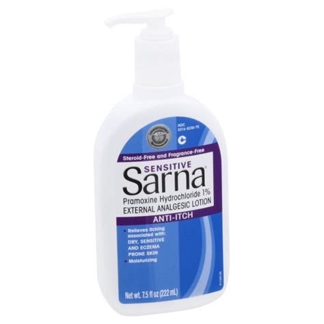 Sarna Sensitive Steroid Free Anti Itch Lotion 7 5 Oz