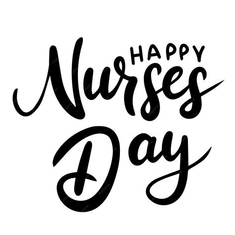 Premium Vector Happy Nurses Day Text Isolated On Transparent