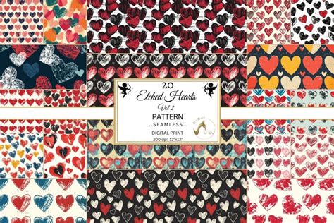 Heart Shaped Digital Paper Colorful Seamless 3139998