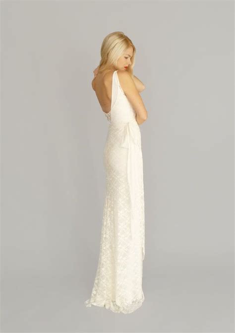 Siobhan Ivory Vintage Inspired Lace Bohemian Hippie Beach Wedding Gown With Sash Train Godet