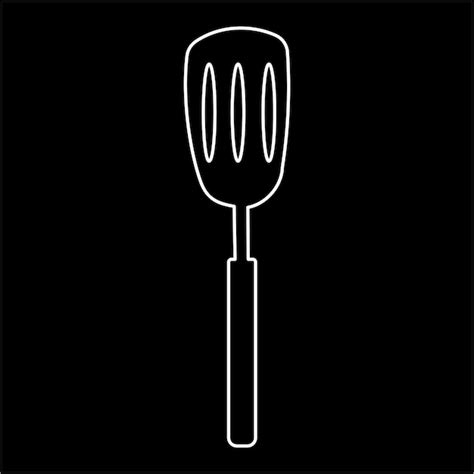 Premium Vector Slotted Kitchen Spatula Fry Cook Line Doodle