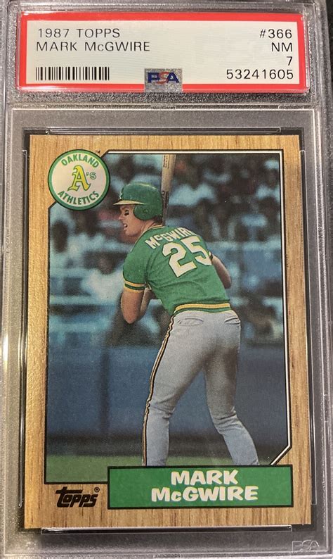 1987 TOPPS 366 MARK MCGWIRE PSA 7 NM RC ROOKIE CARD OAKLAND ATHLETICS