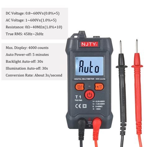 Cheap NJTY Palm Size LCD Digital Multimeter Auto Range NCV 4000 Counts