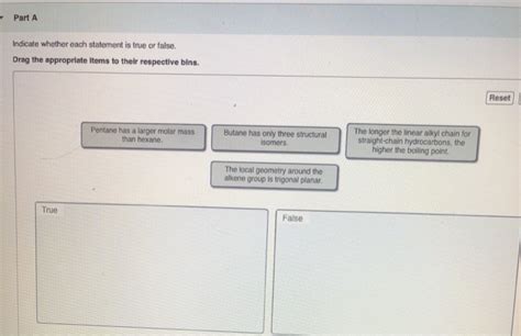 Solved Part A Indicate Whether Each Statement Is True Or Chegg