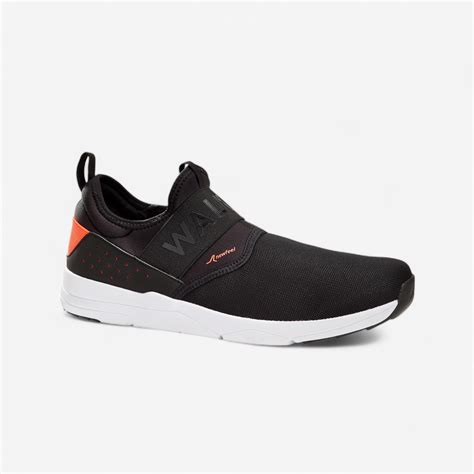 Buy Pw 160 Slip On Walking Shoes For Men Black Orange Online Decathlon