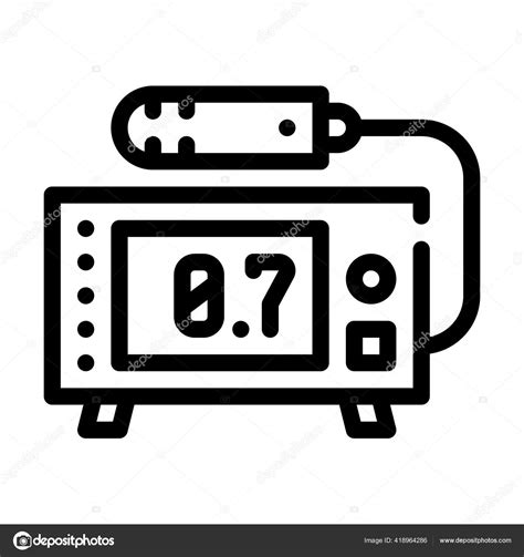 Geiger Counter Line Icon Vector Black Illustration Stock Vector Image