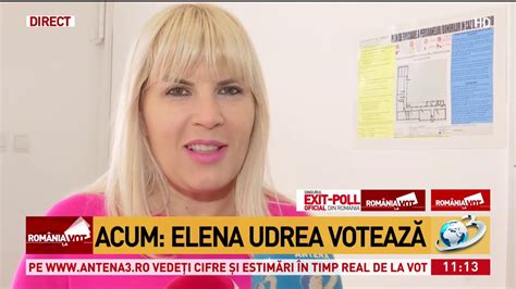 Elena Udrea după ce a votat la o urnă din Corbeanaca Speranțele mele