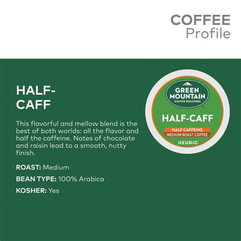 Green Mountain Coffee Half Caffeine Blend Medium Roast Single Serve