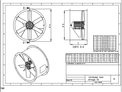 Ventilador Axial En Autocad Descargar Cad Kb Bibliocad