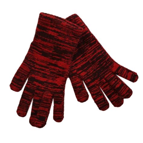 Pure Wool Black And Red Gloves