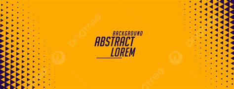 Abstract Yellow Banner With Triangle Halftone Effect Background