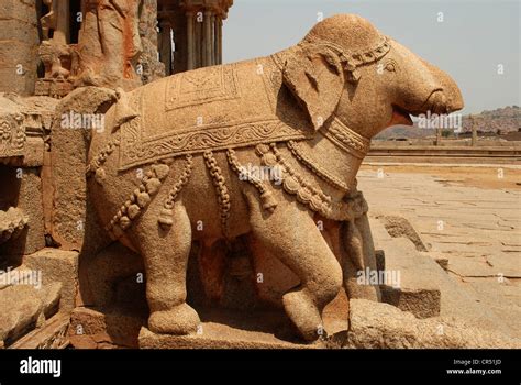 sculpture of elephant carved in stone,hampi,india Stock Photo - Alamy