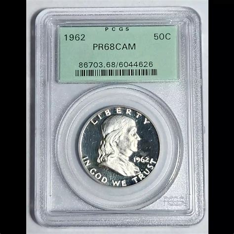 1962 Franklin Half Dollar PCGS PR 68 CAM OLD GREEN HOLDER OGH Bob