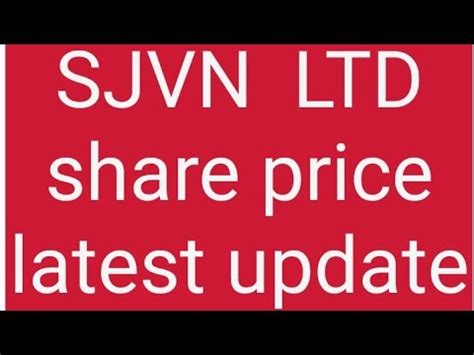 Sjvn Share Price Target Latest News Fundamentals Technical Analysis