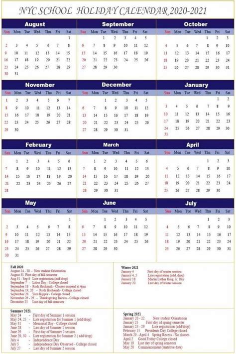 Nyc Doe Calendar 2020 21 Pdf Nyc Doe Per Session Calendar 2021