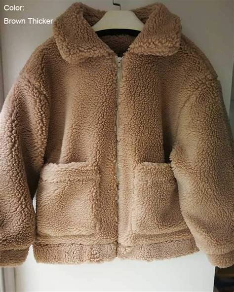 Oversized Faux Fur Teddy Bear Sherpa Coat Souisee