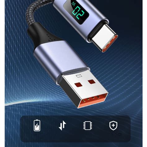 TOPK Kabel Data USB Type C Multifungsi Fast Charging LED Display 3A 1M