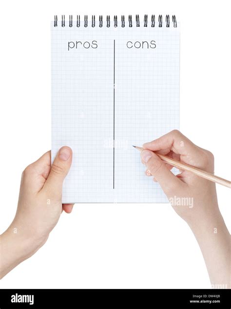 Woman Writing List Of Pros And Cons Hi Res Stock Photography And Images