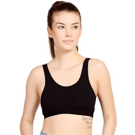 Black Cotton Lycra Sports Bra At Rs 79piece Ladies Sports Bra In Jaipur Id 26157732188