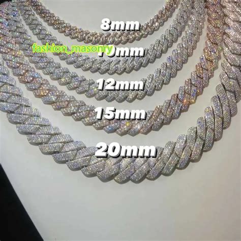 Custom Pass Vvs Moissanite Diamond Cuban Link Chain Hip Hop Uncut