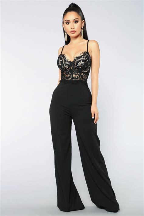 Roof Top Date Lace Jumpsuit Black Fashion Nova Jumpsuits Fashion