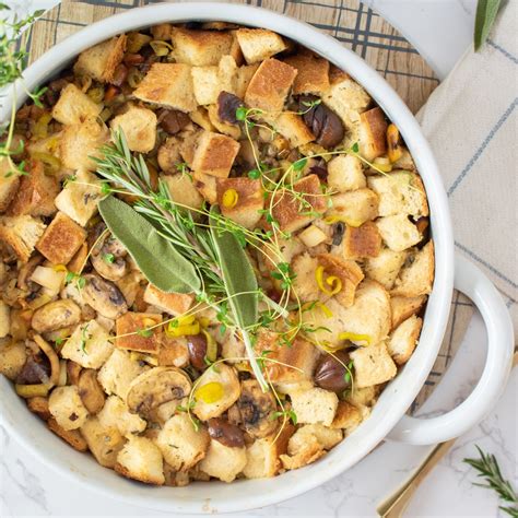 Chestnut Stuffing Recipe: The Best Meatless Stuffing! - Dr. Pingel