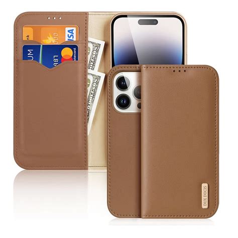 Dux Ducis Hivo Genuine Leather Flip Wallet Case For IPhone 15 Pro