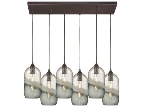 Elk Home Sutter Creek 6 Light Oil Rubbed Bronze Clear Glass Island