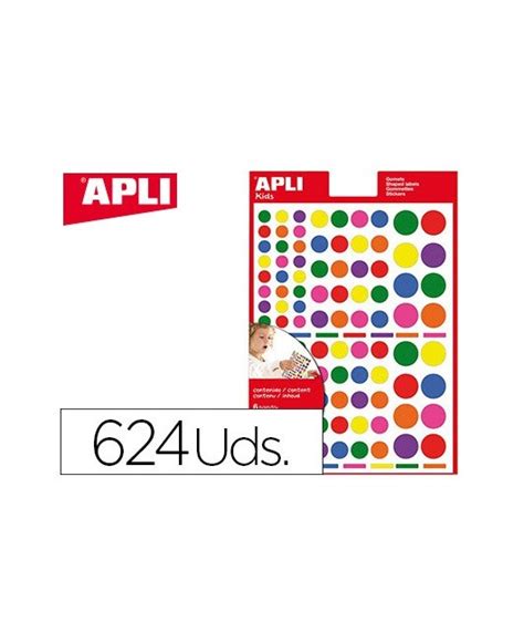 GOMETS APLI AUTOADHESIVO CIRCULO MULTICOLOR BLISTER DE 6 HOJAS