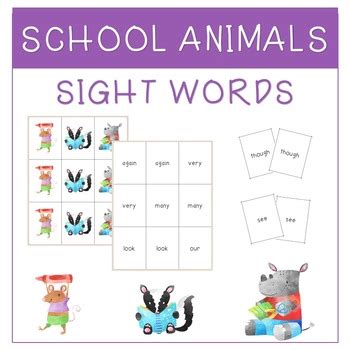 Sight Word Card Game- School Animals Themed by Earth Conscious Classroom