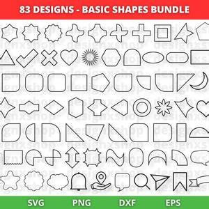 Basic Shapes Svg Bundle Geometric Shapes Svg Name Frame Tags Svg